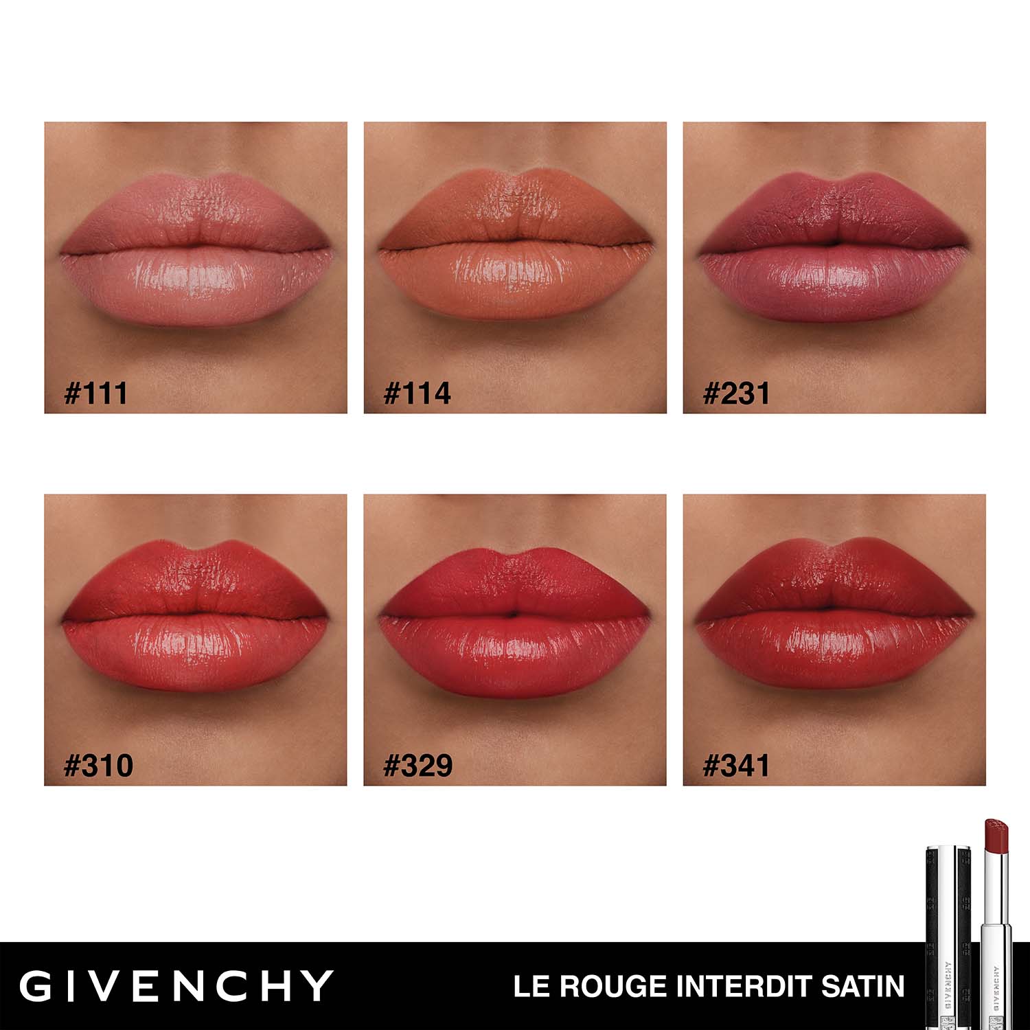 LE ROUGE INTERDIT SATÍN LABIAL SEMI MATE DE GIVENCHY (LABIAL EN BARRA CON ACABADO SATINADO)
